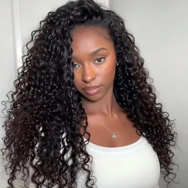 Elevate Your Style with the Bling Hair 200% Glueless Human Hair Half Wig – Versatile 3-in-1 Kinky Curly Design for Effortless Glam!