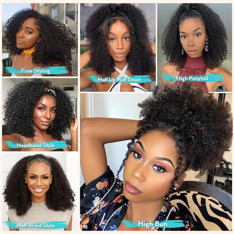 Elevate Your Style with the Bling Hair 200% Glueless Human Hair Half Wig – Versatile 3-in-1 Kinky Curly Design for Effortless Glam!